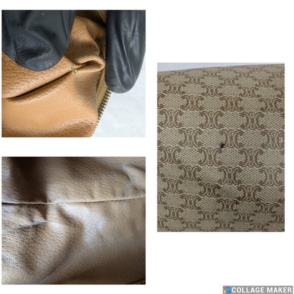 Celine Macadam Vintage Clutch Bag Beige Pouch Made in Italy - Picture 9 of 10